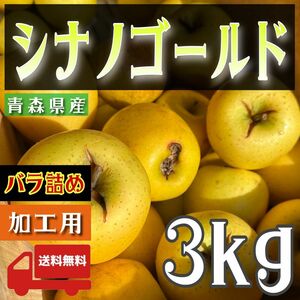 ＂ シナノゴールド ＂【青森県産りんご3kg】【産地直送】【即購入OK】【送料無料】加工用 りんご リンゴ サンフジ