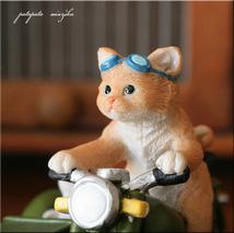 バイク と サイドカー 猫 と ねずみ 置物 オブジェ ネコ ねこ キャット パタミン インテリア ディスプレイ_画像3