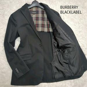 美品/Burberryblacklabel バーバリーブラックレーベル ノバチェック 1B テーラードジャケット 希少デザイン 伸縮性 速乾性 春夏 メンズ