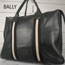 美品/BALLY バリー 大容量 A4収納 オールレザー 本革 トートバッグ ビジネスバッグ トレインスポッティング ブラック 黒 メンズ 通勤 人気_画像1