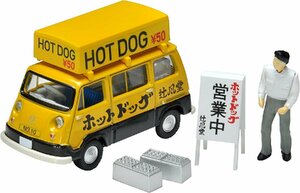 TOMYTEC トミカリミテッドヴィンテージ 1/64 LV-201a スバル サンバー ライトバン ホットドッグ屋 黄/黒 フィギュア付