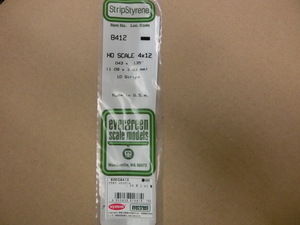 京商　エバーグリーン　8412　HOスケール　1.09mm厚、3.43mm幅、10本入