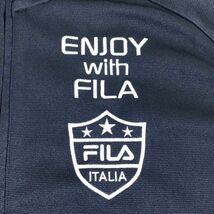 【美品】FILA GOLF フィラゴルフ ハーフジップ 半袖ポロシャツ ネイビー 紺 Mサイズ 刺繍 ストレッチ ゴルフウェア_画像6