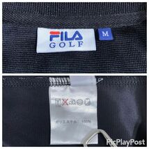 【美品】FILA GOLF フィラゴルフ ハーフジップ 半袖ポロシャツ ネイビー 紺 Mサイズ 刺繍 ストレッチ ゴルフウェア_画像10