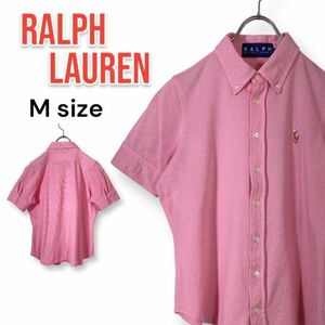 Ralph Lauren Ralph Lauren short sleeves shirt M size lady's impact 21 pink BD button down 