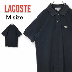 ラコステ 半袖ポロシャツ メンズ Mサイズ 黒 ブラック LACOSTE 定番