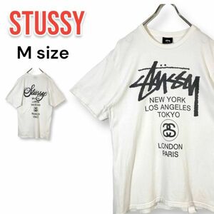 メキシコ製 STUSSY ステューシー ワールドツアー Tシャツ 白 ホワイト Mサイズ