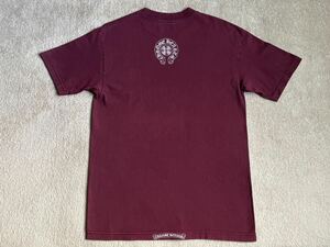 クロムハーツ ダガー CH クロス カラー Tシャツ サイズM えんじ あずき CHROME HEARTS CH CROSS DAGGER T-SHIRT tee 赤 半袖 デニム 初期