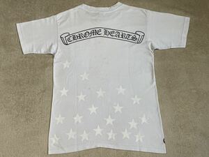クロムハーツ スター プリント Tシャツ サイズM ホワイト CHROME HEARTS star printed T-SHIRT 白 半袖 星 ホースシュー スクロール ロゴ