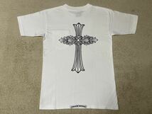 クロムハーツ フローラル クロス ネックロゴ ホースシュー Tシャツ サイズS ホワイト CHROME HEARTS FLORAL CROSS T-SHIRT white 白 半袖_画像1