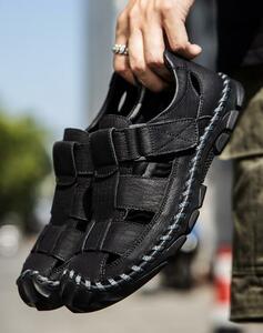 Sandal Sandals Beach Shoes Sneakers Slippon Summer New*Мужские туфли для вождения черные