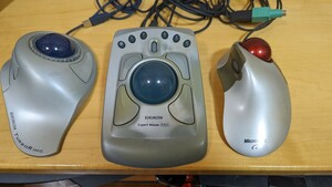 トラックボール3種　ジャンク品（Microsoft Trackball Explorer、Kensington2種）