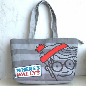 ウォーリーをさがせ！ ワイド トートバッグ グレー 中古品 WHERE'S WALLY? ウォーリーバッグ プライズ品 非売品