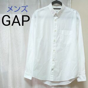 GAP ギャップ メンズ ホワイト ボタンダウン 長袖 シャツ 『 The BIG Shirt 』 ビッグシャツ 白 長袖シャツ