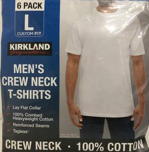 カークランド コストコ パックT メンズ Tシャツ ６枚セット Lサイズ 綿 100%