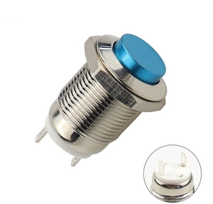  high quality metal body metal case ON-OFF panel installation push switch mo- men tali type blue 