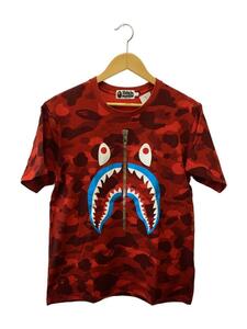 A BATHING APE◆Tシャツ/L/コットン/RED/001CSE301005X/18ss/COLOR CAMO SHARK TEE