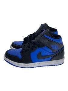 NIKE◆AIR JORDAN 1 MID_エア ジョーダン 1 ミッド/26.5cm/BLU/レザー