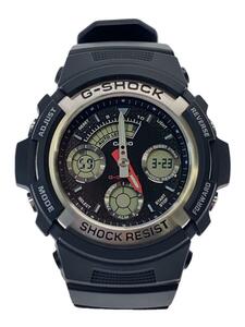 CASIO◆クォーツ腕時計/G-SHOCK/デジアナ/ラバー/BLK/BLK/AW-590-1AJF