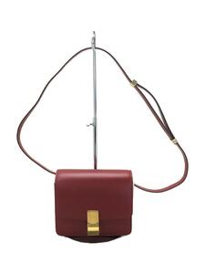 CELINE◆Classic Box Small/クラシックボックス_スモール/ショルダーバッグ/レザー/RED//