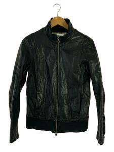 shama* single rider's jacket /40/ cow leather /BLK//