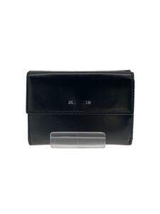 JIL SANDER◆3つ折り財布/レザー/BLK/レディース/ベビーウォレット/BABY WALLET/ロゴスレ有