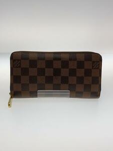 LOUIS VUITTON◆2)ジッピー・ウォレット_ダミエ・エベヌ_BRW_ブラウン/PVC/ブラウン/メンズ