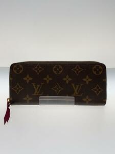 LOUIS VUITTON◆ポルト・フォイユ・クレマンス_モノグラム・キャンバス_BRW_フューシャ/PVC/BRW/レディース