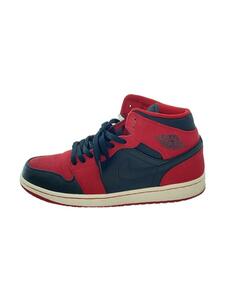 NIKE◆AIR JORDAN 1 MID/エアジョーダンミッド/ブラック/554724-005/28cm/BLK