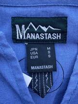 MANASTASH◆半袖ワンピース/M/コットン/BLU/ブルー/_画像3