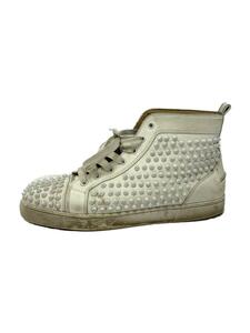 Christian Louboutin◆YANG LOUIS FLAT SPIKES/1180206/スタッズハイカットスニーカー/42/WHT/レザー