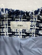 IENA◆24SS/＆NAVY ブルーツイードジャケット/ジャケット/36/レーヨン/ホワイト/ブルー_画像3