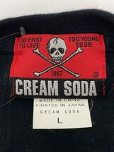 CREAM SODA◆半袖カットソー/L/コットン/BLK/BlackCatsバックプリント_画像3