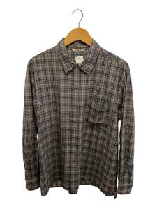 AURALEE◆WASHABLE SUPER LIGHT WOOL CHECK/長袖シャツ/4/ウール/GRY/A21SS01LC//