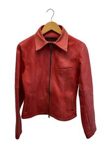 STELLADRAGO/ single rider's jacket /1/ sheep leather /RED/ plain //