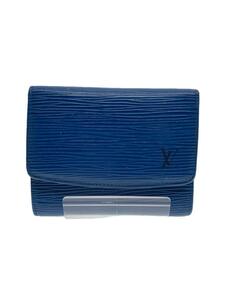 LOUIS VUITTON◆ポルト 12 カルトクレディ/3つ折り財布/レザー/BLU/レディース/M63475