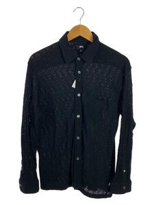 STUSSY◆LACE LS SHIRT/長袖シャツ/S/ナイロン/BLK/1110301//