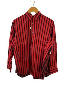 COMME des GARCONS SHIRT◆長袖シャツ/XS/コットン/RED/ストライプ/FI-B019//