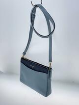 kate spade new york◆ショルダーバッグ/レザー/BLU/無地_画像2