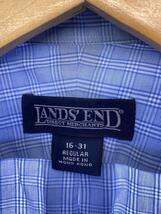 LANDS END◆長袖シャツ/-/コットン/BLU/チェック_画像3