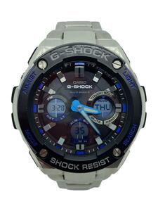 CASIO◆ソーラー腕時計・G-SHOCK/デジアナ/BLU