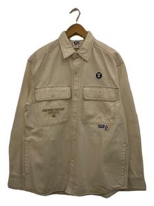 AAPE BY A BATHING APE◆AAPE NOW DENIM/Gジャン/M/コットン/WHT/無地/AAPSTM8420XAJ