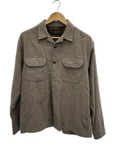 PENDLETON◆長袖シャツ/M/コットン/BRW/チェック/9475-7202/ジャギーチェックオープンカラーシャツ