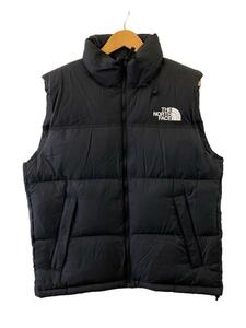 THE NORTH FACE◆NUPTSE VEST_ヌプシベスト/L/ポリエステル/BLK/無地