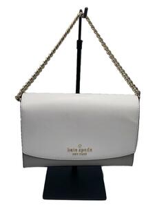 kate spade new york◆ショルダーバッグ/レザー/WHT/無地/3580