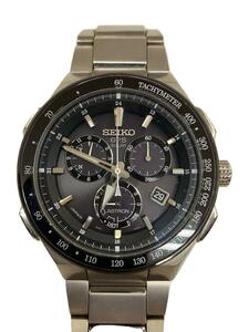 SEIKO◆ソーラー腕時計/アナログ/ステンレス/BLK/SLV/8X82-0AR0