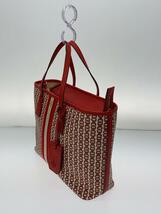 TORY BURCH◆トートバッグ/-/RED/総柄/10011011_画像2