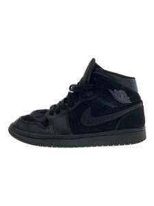 NIKE◆AIR JORDAN 1 MID/エアジョーダンミッド/ブラック/554724-050/25.5cm/BLK