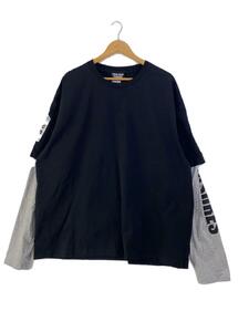 Pleasures◆×Sonic Youth/BECUZ LAYERED LONG/ソニックユース長袖Tシャツ/XL/コットン/BLK