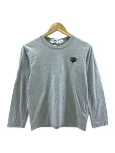 PLAY COMME des GARCONS◆ハート/長袖Tシャツ/S/コットン/GRY//